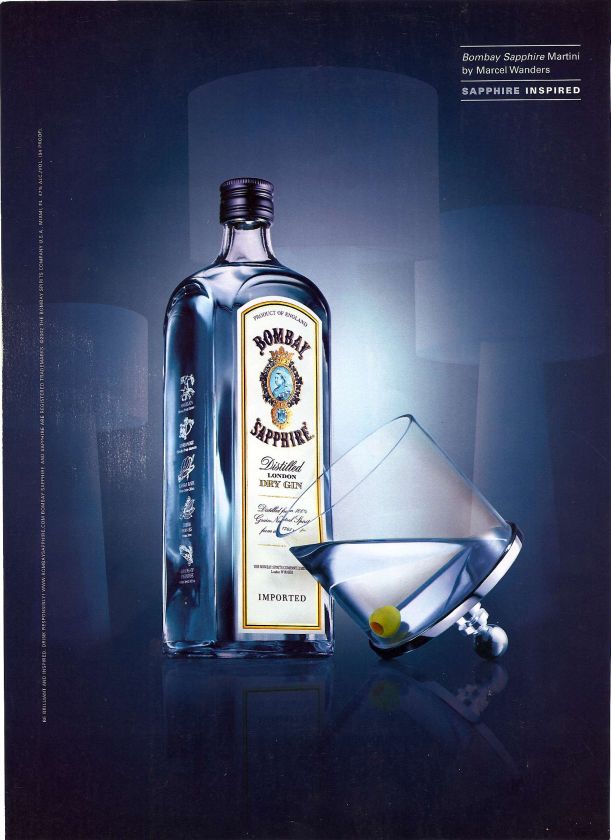 Bombay Sapphire Gin Ad* Martini *Marcel Wanders*design*  