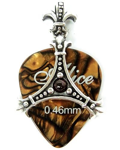 FLEUR DE LIS GUITAR PICK HOLDER STERLING SILVER PENDANT  