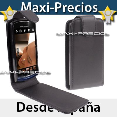   Ericsson Xperia NEO V y NEO Cuero NEGRA Vit Flip leather case  