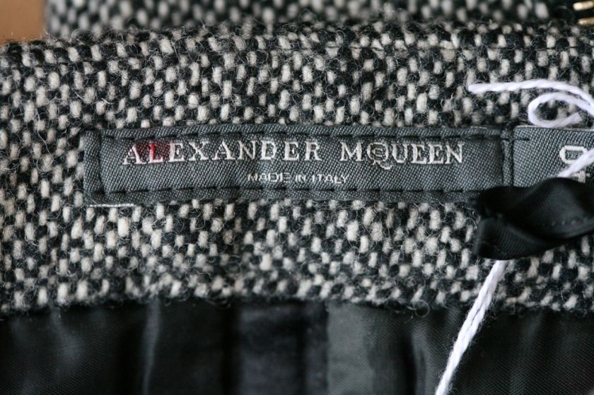 ALEXANDER MCQUEEN Birdseye Tweed Zipper Pant Trouser 40  