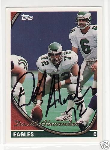 DAVID ALEXANDER SIGNED PHILADELPHIA EAGLES 1994 TOPPS  