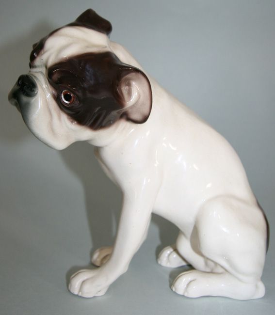 HUGE VIENNESE ART CERAMIC FRENCH BULLY FIGURE c. 1910  