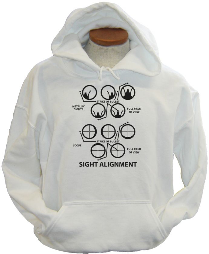 Sight Alignment Chart Shooting Target Military Hoodie  