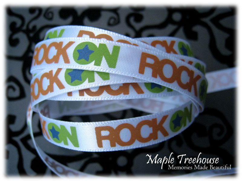 Satin Ribbon (1 yard) Rock Star Ribbon   3/8 inch  