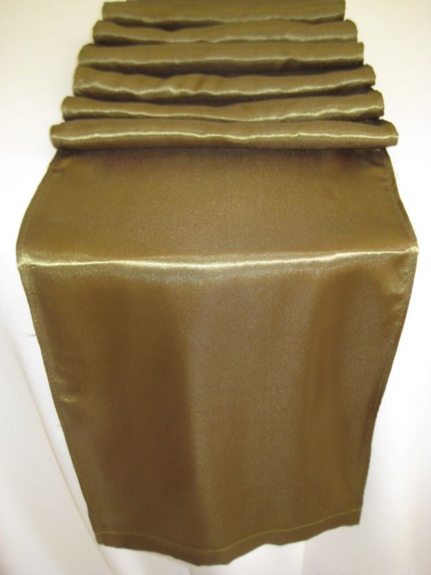 10 FERN OLIVE SATIN WEDDING TABLE RUNNER TABLERUNNER  