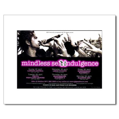 MINDLESS SELF INDULGENCE UK Tour 2008 Matted Ad/Poster  