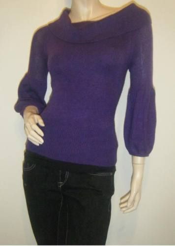 ARDEN B PURPLE 3/4 TRUMPET SLEEVE SWEATER NEW W/TAG XS  