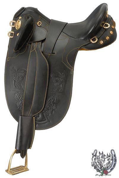 Australian Stockpoly Saddle Black Regular Tree No Horn (Sizes 16,17 