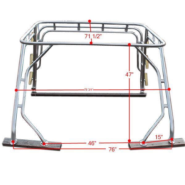 LARSON 0722024 BOAT HARD TOP FRAME W/ GOLD ROD HOLDER  