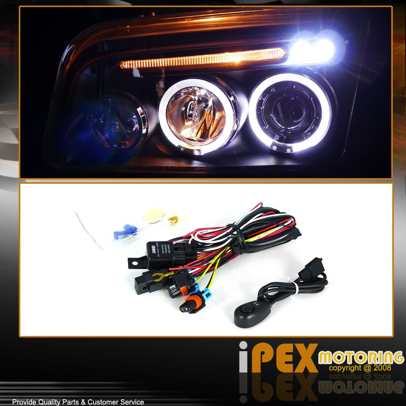 05 10 Dodge Charger SMOKE FOG+BLACK CORNER SIGNAL+HALO LED PROJECTOR 