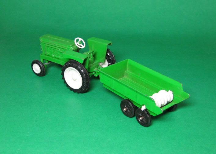 1970s Tootsietoy Farm Tractor With Manure Spreader  