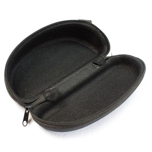 Hard Shell Canvas Sunglasses Glasses Case Black Zip  