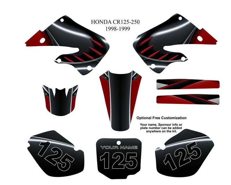 Honda CR 125 250 1998 99 MX Bike Decal Graphics 8001R  