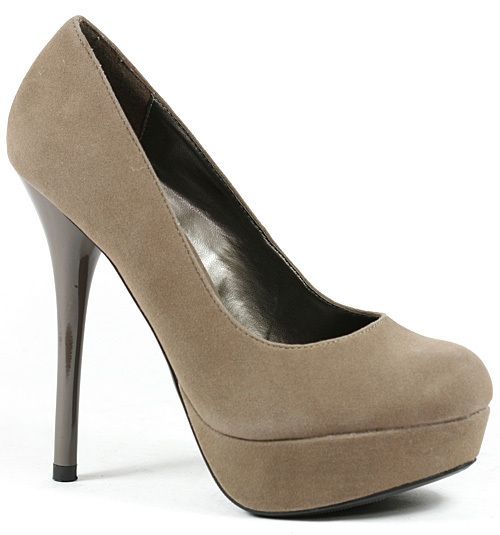 Cement Brown Round Toe Platform Stiletto Pump 7 us  