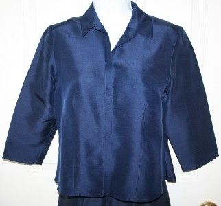 AMANDA SMITH Petite PS PM Silk Pant Suit Capris 25 x 23 Womens Dark 