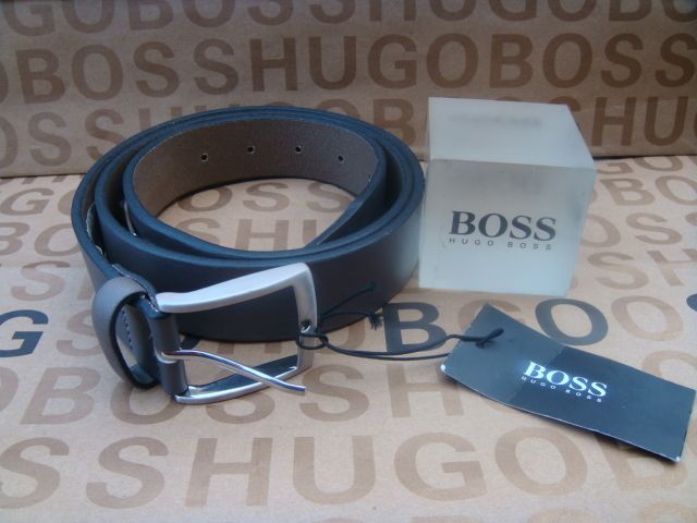   BOSS MENS BLACK LABEL DESIGNER GREY LEATHER BAG WALLET SUIT JEANS BELT