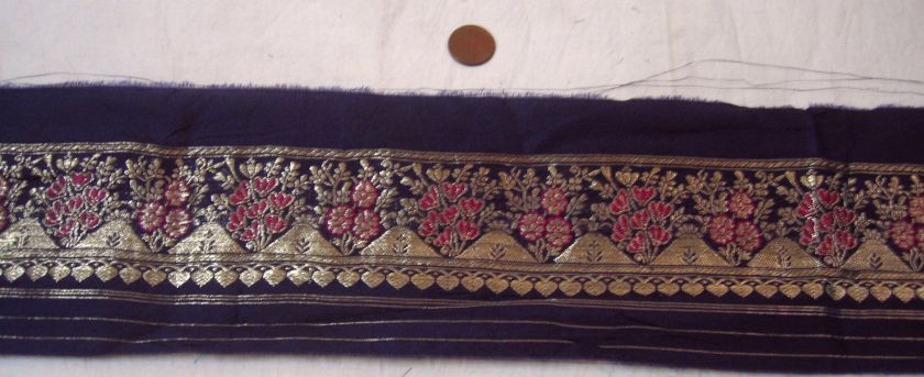 Benaras Vintage Antique Border Sari Trim Lace Ribbon aawer  