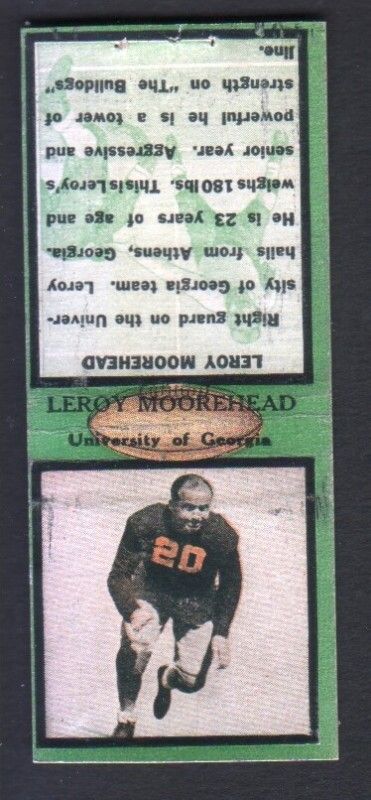 1934 Diamond Matchcover #77 LEROY MOOREHEAD GEORGIA GR  