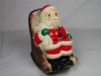   Rocking Chair Wind Up Music Box Berman & Anderson Christmas Vintage