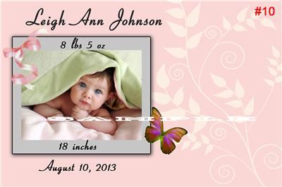 Baby Birth Announcement Cards Personalized with your Babys Picture 