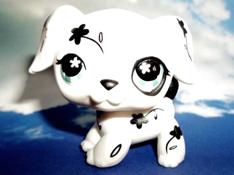 Littlest Pet Shop Retired Flower Dalmation Nook Dog #469  