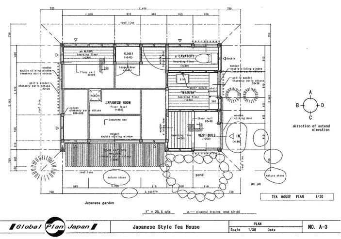 Japanese House Plan TEA HOUSE Drawing Building Detail  