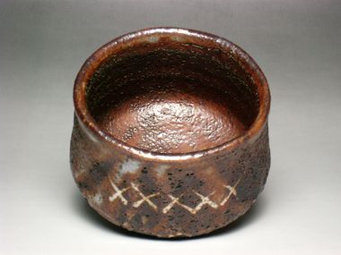 Japanese Tea bowl NEZUMI SHINO CHAWAN Edo Meiji SENZAI  