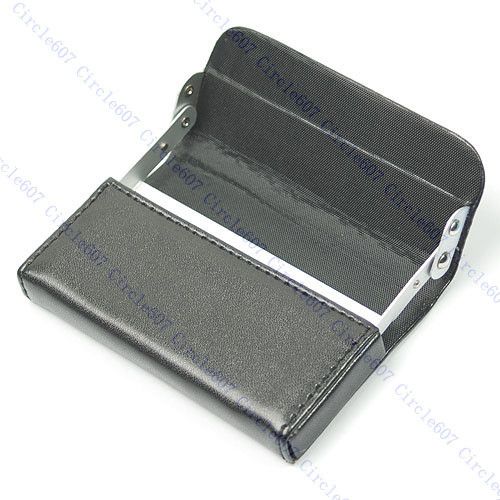 Pocket Black Leather Name Business Card Case Holder  