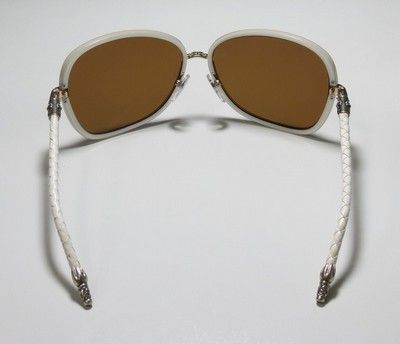 NEW CHROME HEARTS TAG TEAM WHITE/BROWN ZEISS SUNGLASSES LEATHER 