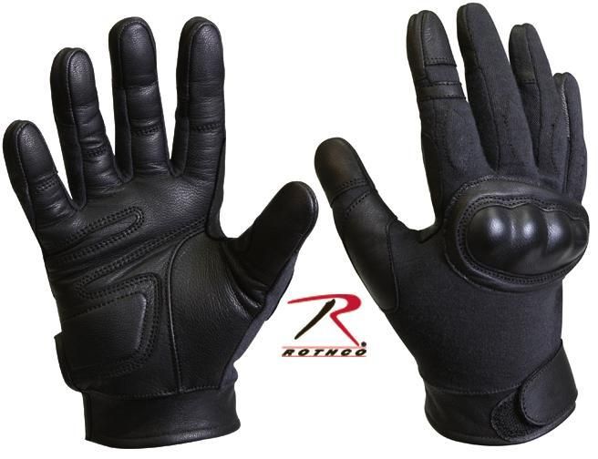 BLACK KEVLAR HARD KNUCKLE TACTICAL GLOVE ARMY POLICE  