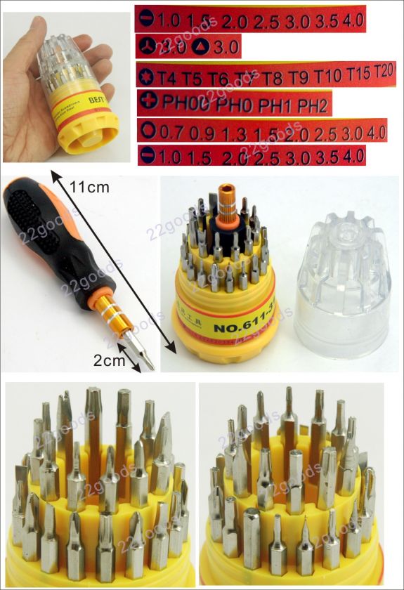 31In1 Screw driver Kit Set Phone Tool Repair T8 T9 PH00  