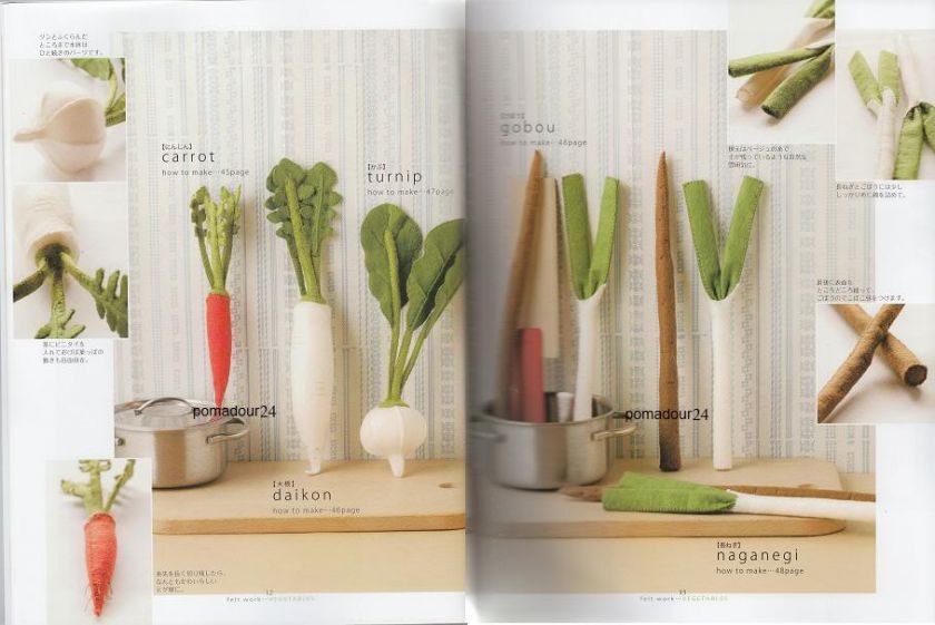 FELT VEGETABLES AND FRUITS   Japanese Felt Craft Book  