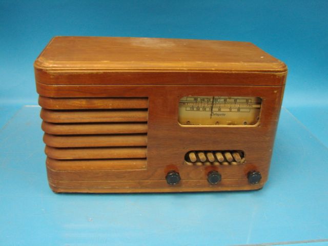 Deco Lafayette Model D 2 Tube Radio Wood Push Button Ham BC KC 