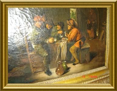 ANTIQUE Flemish Oil Painting after Adriaen Brouwer  