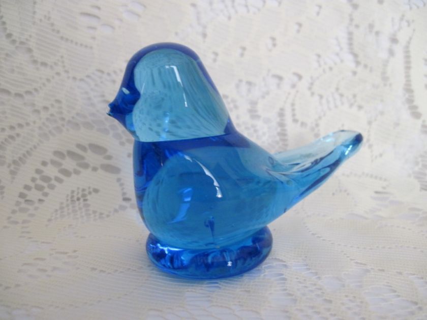 92 Ron Ray Phoenix Studio Art Glass Blue Bird Figurine  