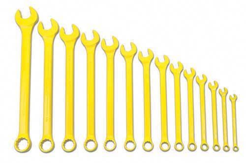 HIGH VISIBILITY COMBINATION WRENCH SET YELLOW 14 PIECE  