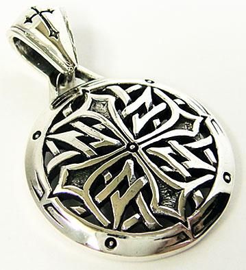 KNIGHT TEMPLAR CROSS SHIELD STERLING SILVER MEN PENDANT  