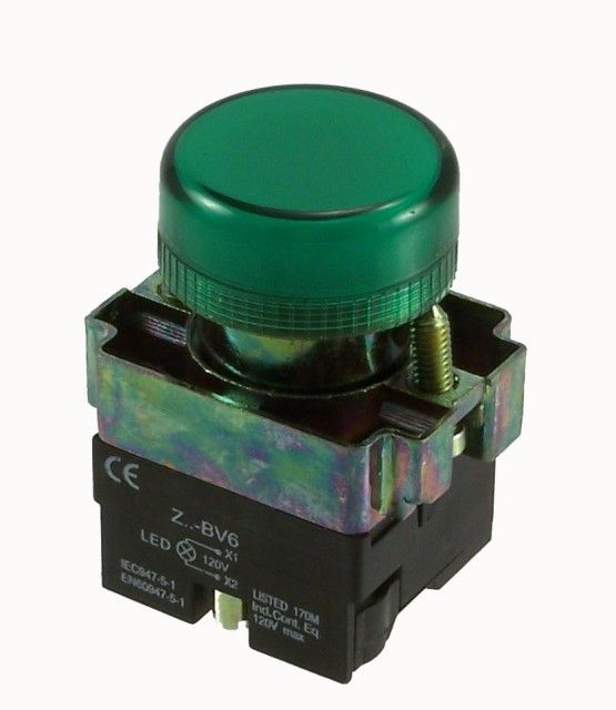 NEW 22MM LED GREEN PILOT LIGHT 24V AC  