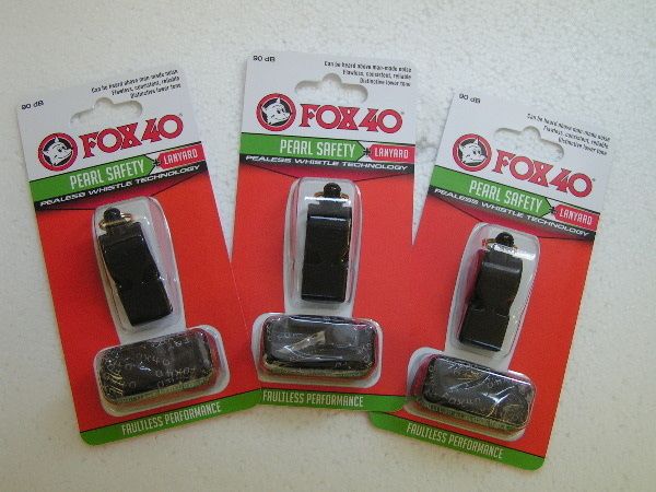 Lot of THREE Fox 40 Pearl Safety Whistle with Lanyard  