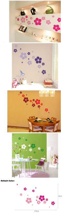 COLOR Summer Modern Flowers Mural Decal Wall Stickers  