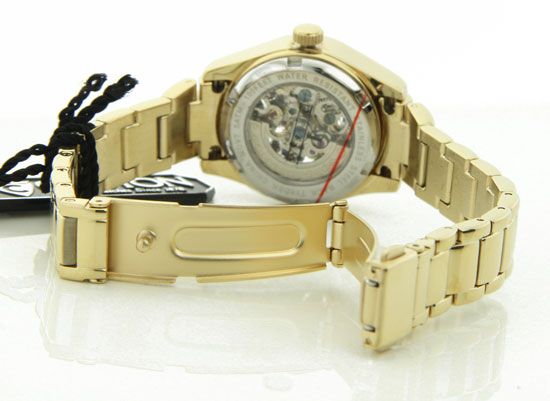 WOMENS CROTON STEEL AUTOMATIC CRYSTAL NEW WATCH SP299146YLBK 