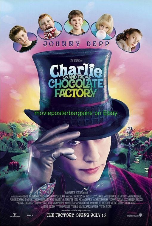 CHARLIE AND THE CHOCOLATE FACTORY MOVIE POSTER J. DEPP  