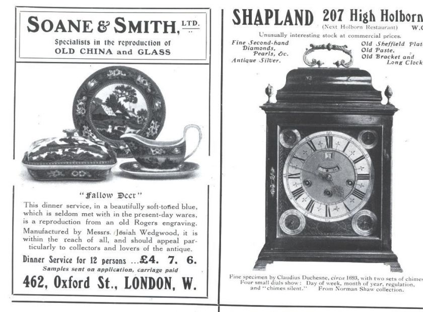 1914 k ad soane smith fallow deer wedgwood shapland clock claudius 