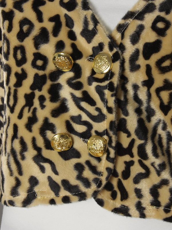 LEOPARD TAILEORED BOLERO BLAZER SHORT JACKET BROWN S  