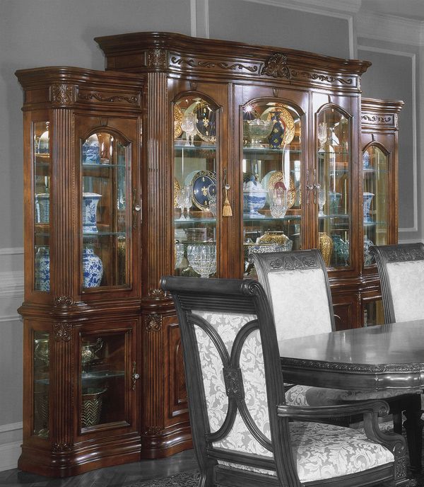 Hazelnut Classical Pier China Buffet Cabinet  