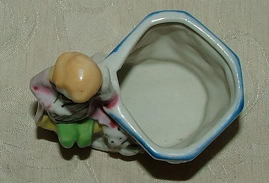 1950s Japan Figural Small Spill Vase Boy Mandolin Cat  