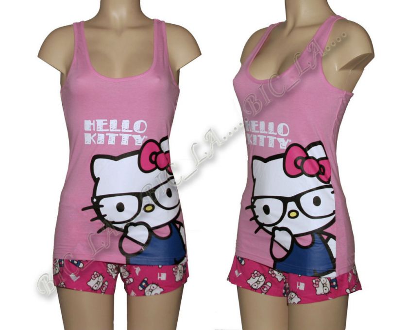 Hello Kitty Sleepwear Tank Top Shorts Pajama S M L XL  