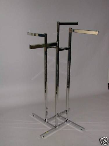 Way RETAIL CLOTHING GARMENT RACK, Chrome STRAIGHT ARM  