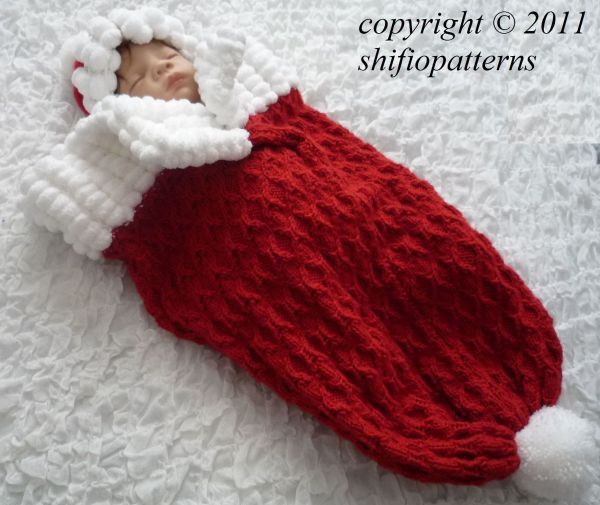 BABY CUDDLE SAC COCOON KNITTING PATTERN 3 SIZES #202 by ShiFios 