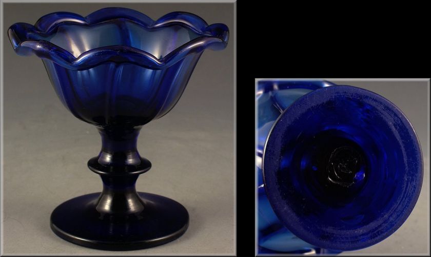 Rare Early 19thC Pittsburgh Cobalt Glass Compote  